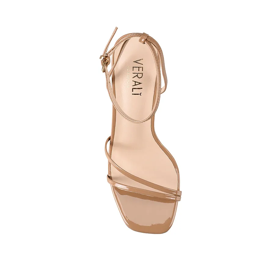 Kimmy Slim Strappy Heels - Dark Camel Patent sold by Verali product image thumbnail 3