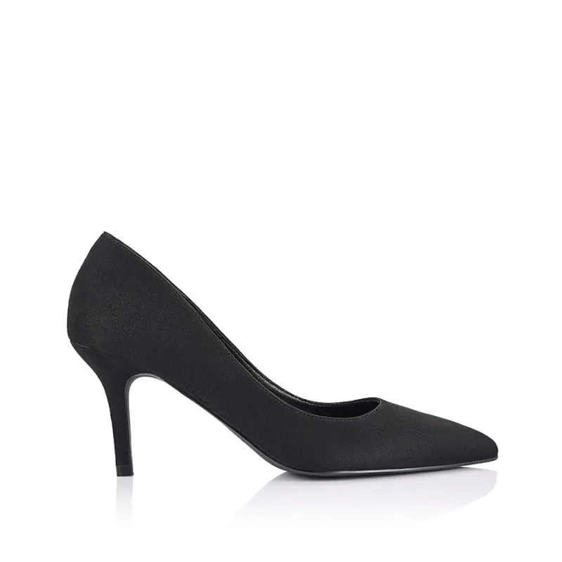 Lewis Stiletto Heel Pumps - Black Micro sold by Verali
