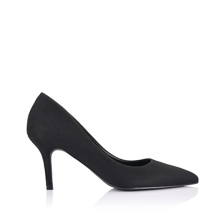 Lewis Stiletto Heel Pumps - Black Micro sold by Verali