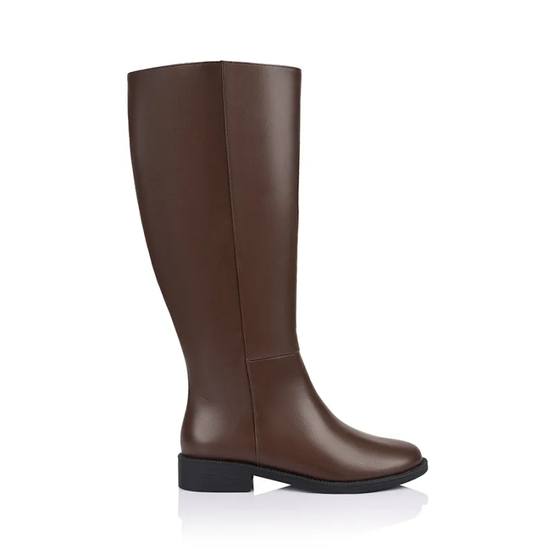 Gabe Wide Calf Tall Boot - Chocolate Brown sold by Verali