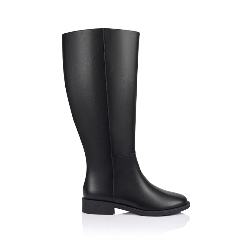 Gabe Wide Calf Tall Boot - Black sold by Verali