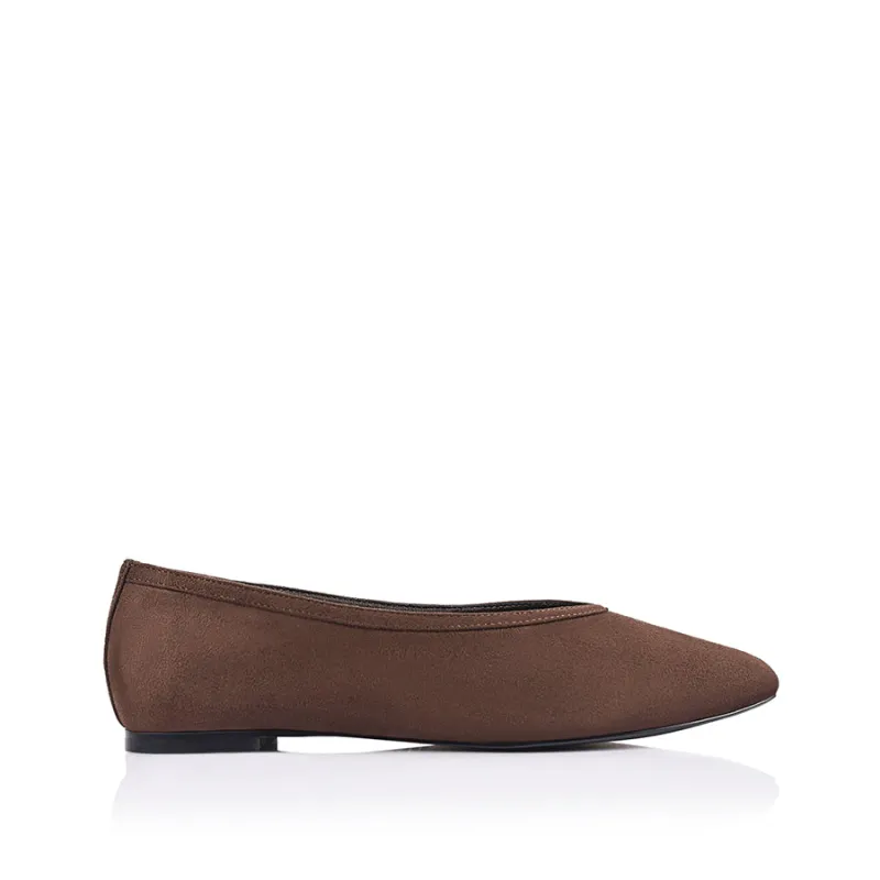 Euphoria Ballet Flats - Chocolate Brown Micro sold by Verali
