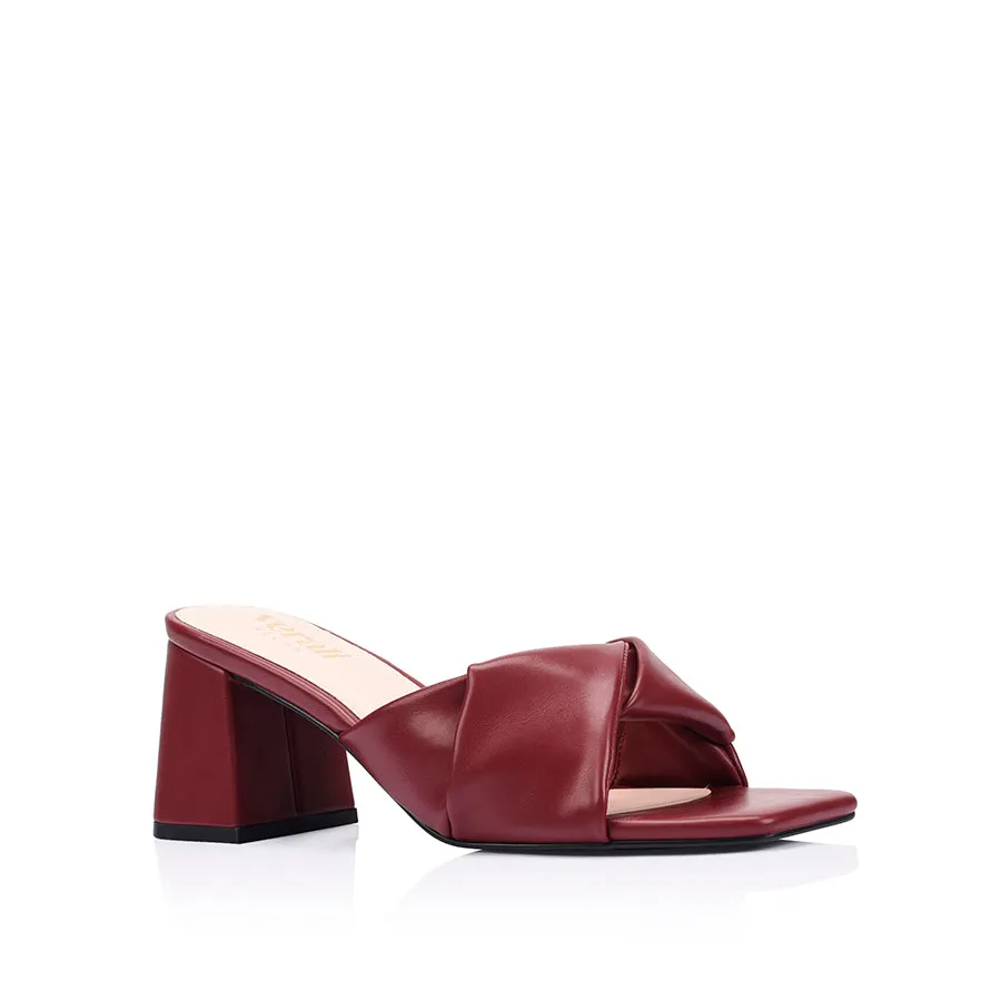 Stella Block Heel Mules - Berry Red sold by Verali product image thumbnail 2
