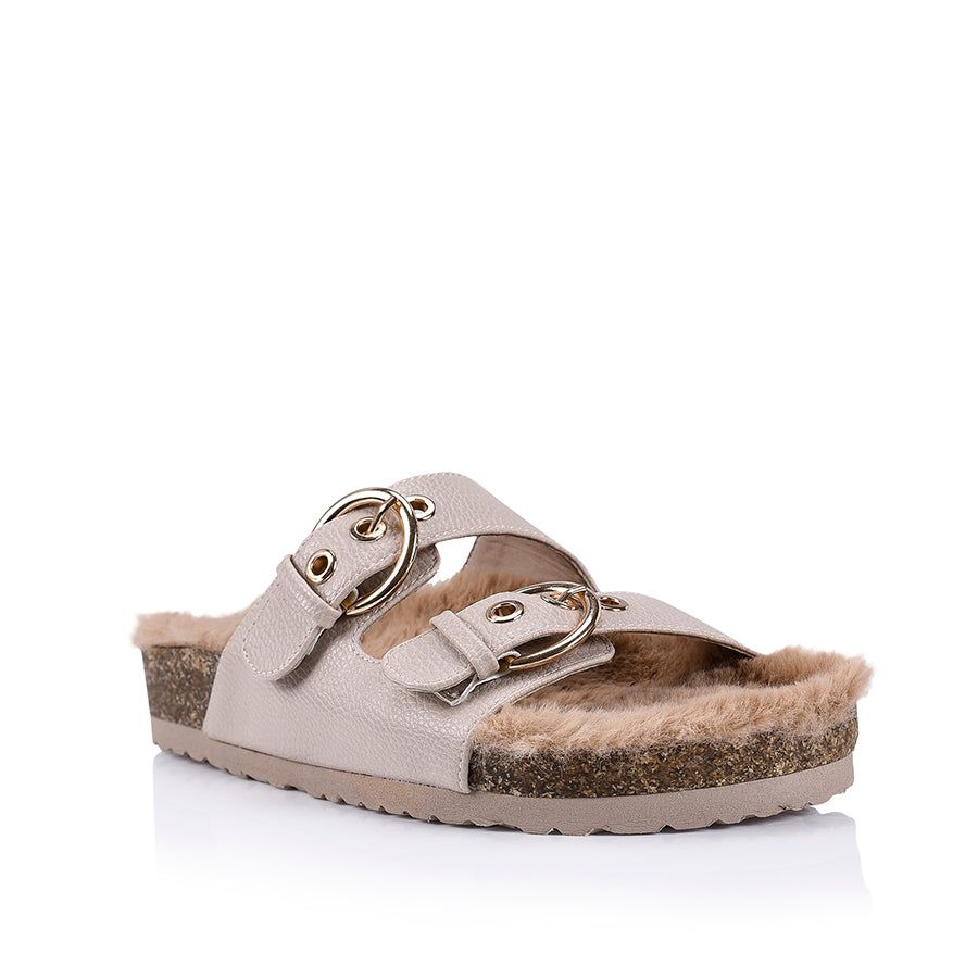 Xyla Foot Bed Faux Fur Slides - Blush sold by Verali product image thumbnail 3
