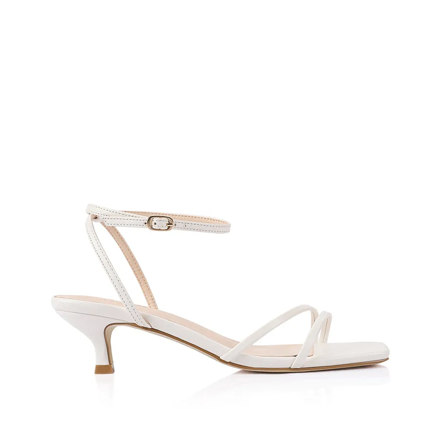 Alex Kitten Heel Sandals - Chalk White sold by Verali
