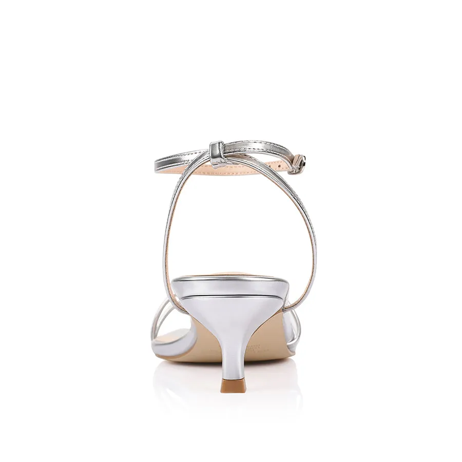 Alex Kitten Heel Sandals - Silver sold by Verali product image thumbnail 3