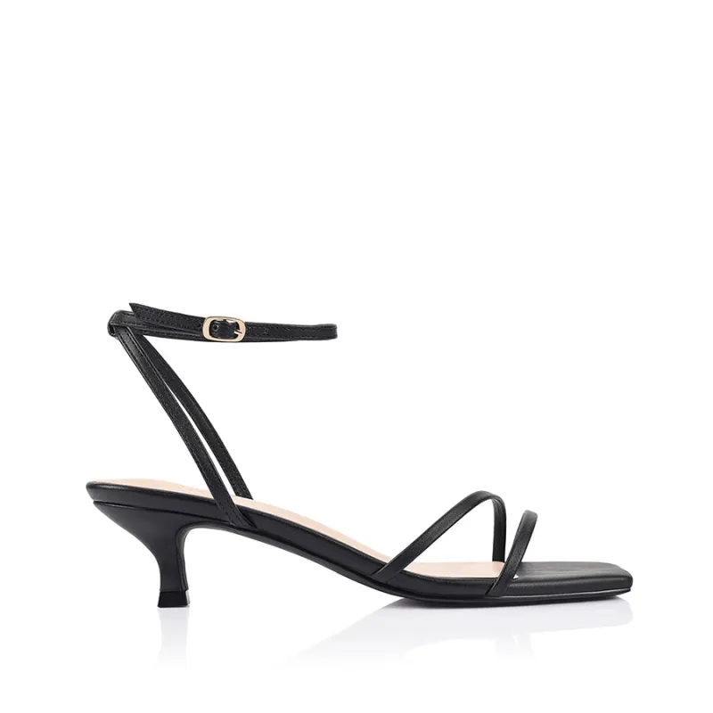 Alex Kitten Heel Sandals - Black sold by Verali