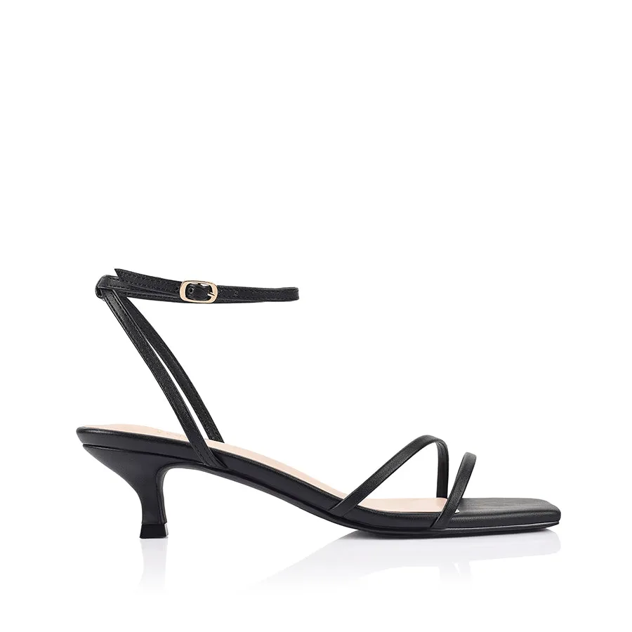 Alex Kitten Heel Sandals - Black sold by Verali
