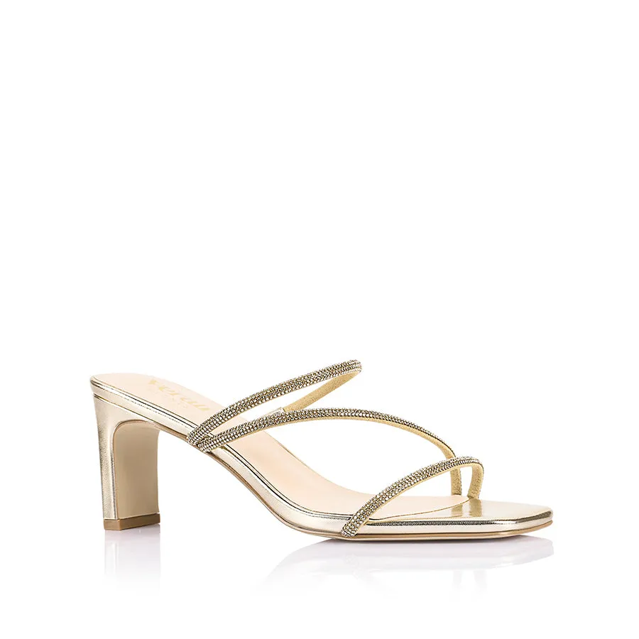 Ginger Block Heel Mules - Champagne Gold sold by Verali product image thumbnail 2