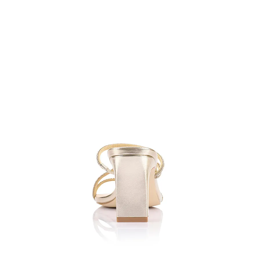 Ginger Block Heel Mules - Champagne Gold sold by Verali product image thumbnail 3