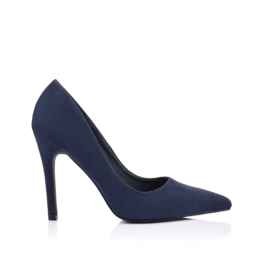 Mikayla Stiletto Heel Pumps - Navy Blue Micro sold by Verali