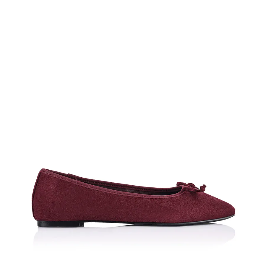 Eugenie Ballet Flats - Berry Red Micro sold by Verali