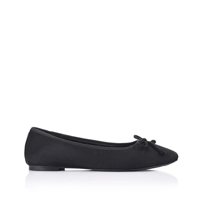 Eugenie Ballet Flats - Black Micro made by Verali