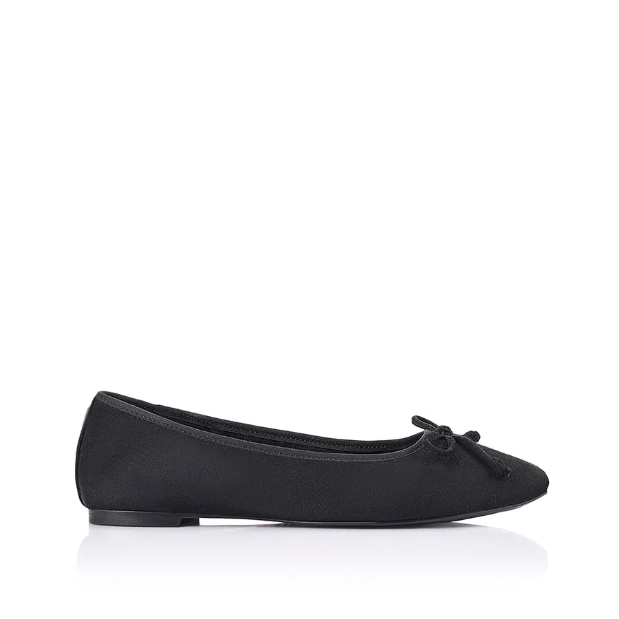 Eugenie Ballet Flats - Black Micro sold by Verali