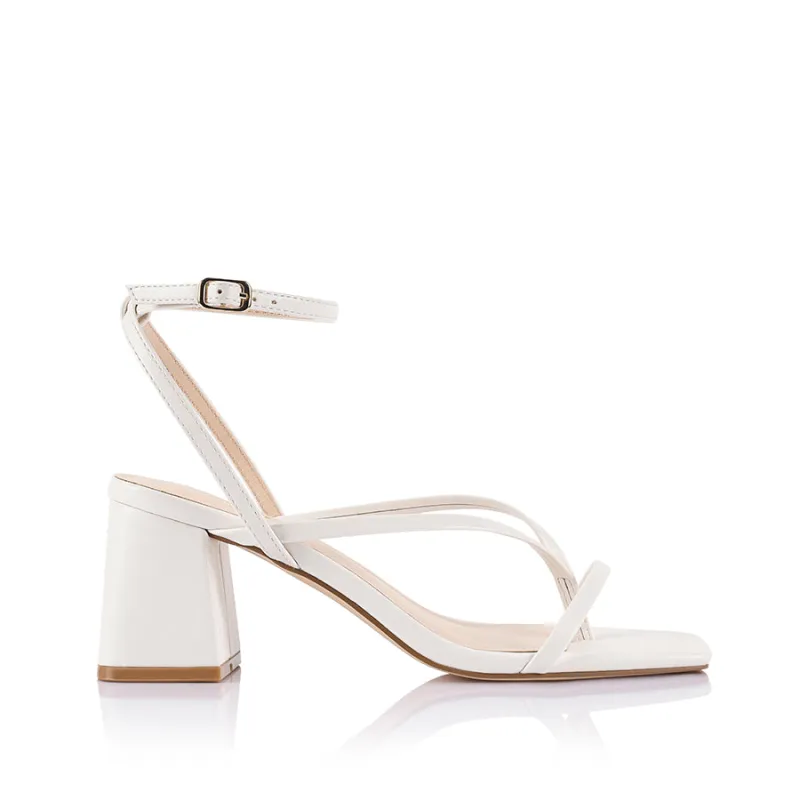 Status Block Heel Sandals - Chalk White sold by Verali