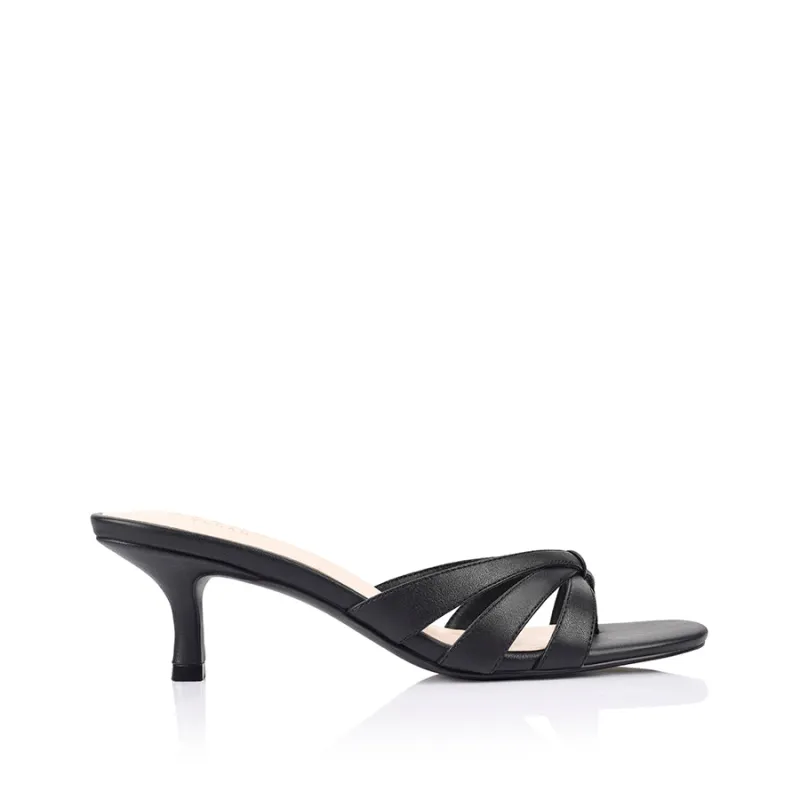 Beau Kitten Heel Thongs - Black sold by Verali