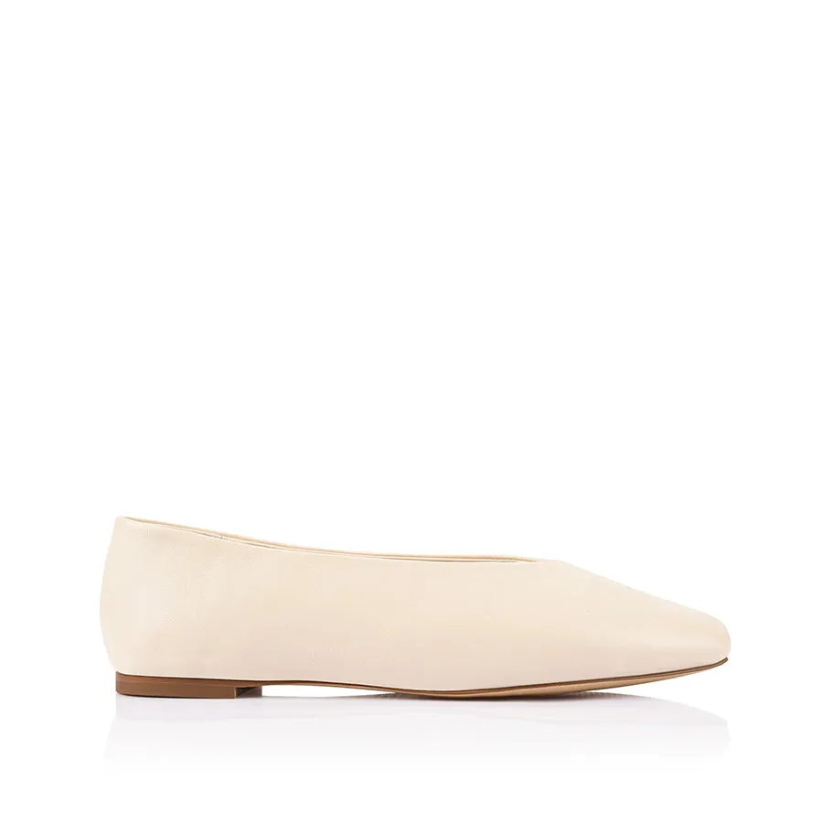 Euan Ballet Flats - Bone White sold by Verali