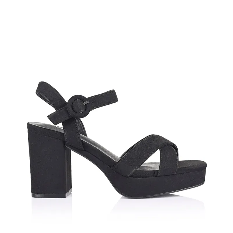 Heppell Platform Heels - Black Micro made by Verali