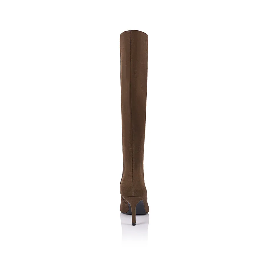 Bessie Tall Boots - Chocolate Brown Micro sold by Verali product image thumbnail 3