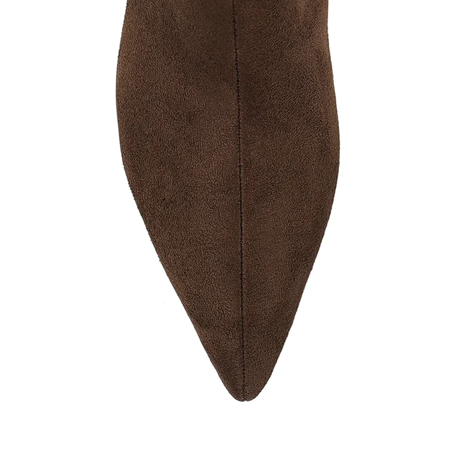 Bessie Tall Boots - Chocolate Brown Micro sold by Verali product image thumbnail 4