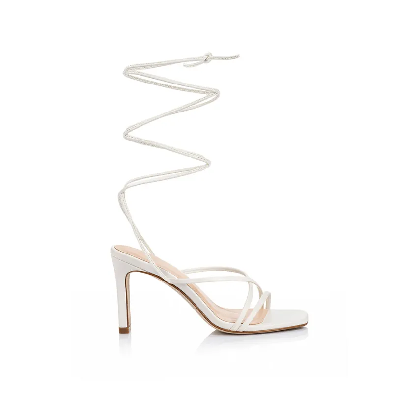 Kito Block Heel Sandals - Chalk White made by Verali