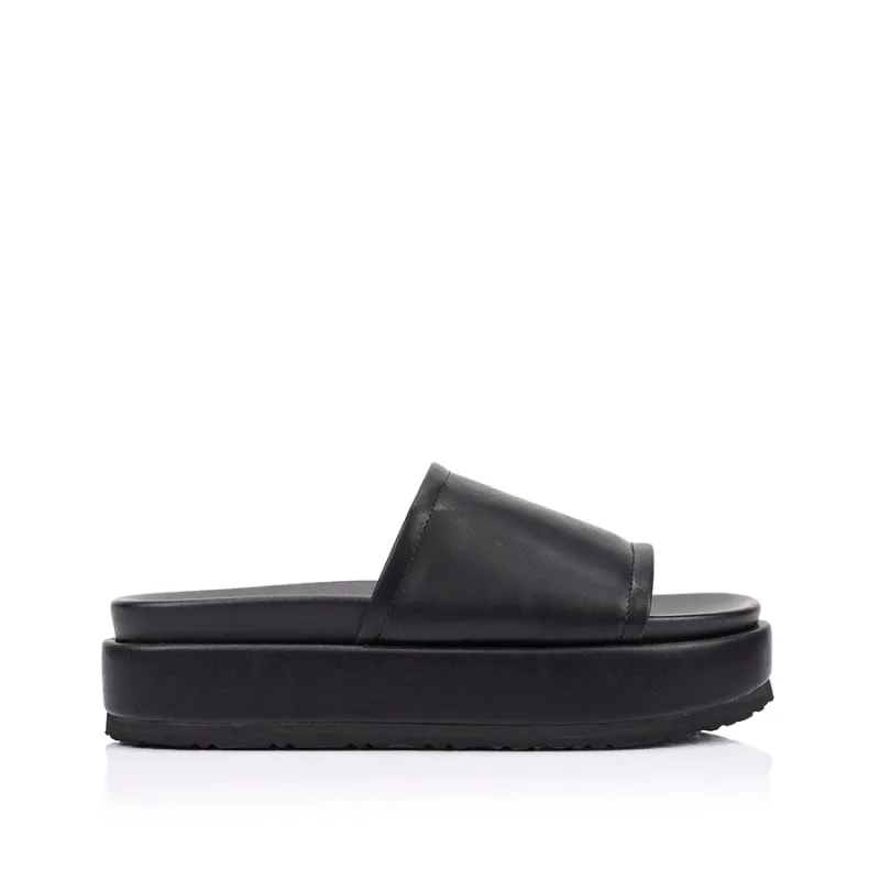 Hades Flatform Slides - Black Distressed made by Verali