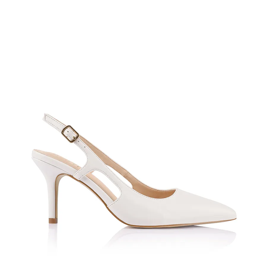 Lena Sling Back Pumps - Chalk sold by Verali
