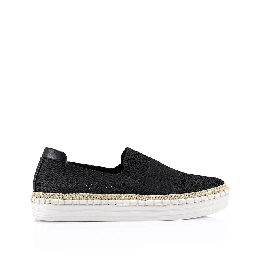 Queen Slip On Sneakers - Black Knit sold by Verali