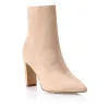 Effigy Heeled Ankle Boots - Cashew Micro sold by Verali