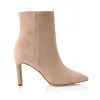 Effigy Heeled Ankle Boots - Cashew Micro sold by Verali