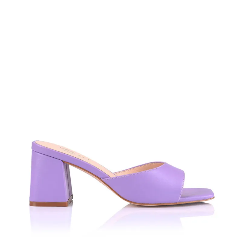 Sting Block Heel Mules - Violet sold by Verali