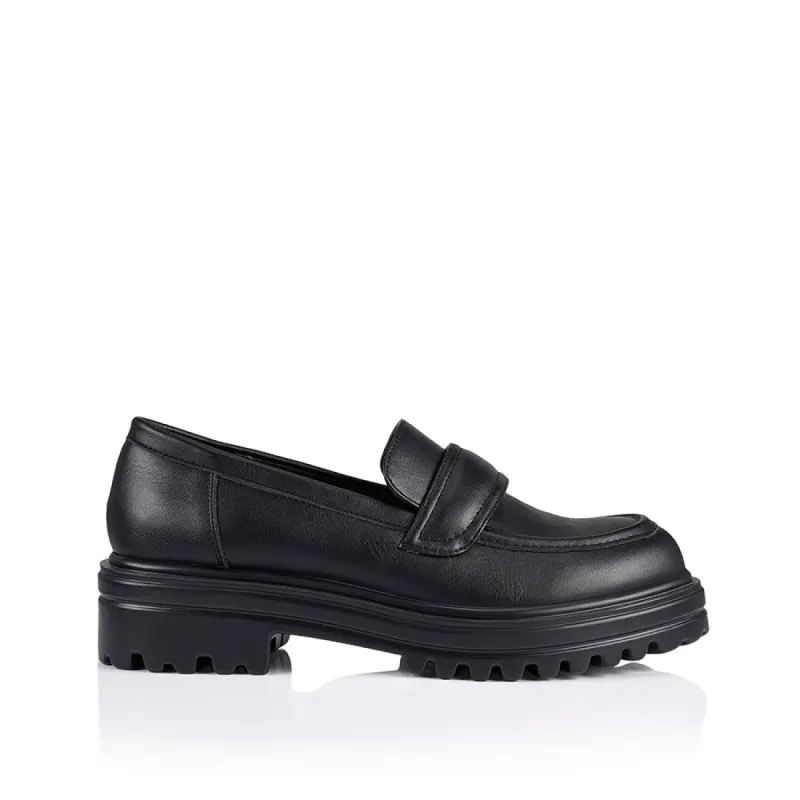 Moss Chunky Loafers - Black Smooth sold by Verali
