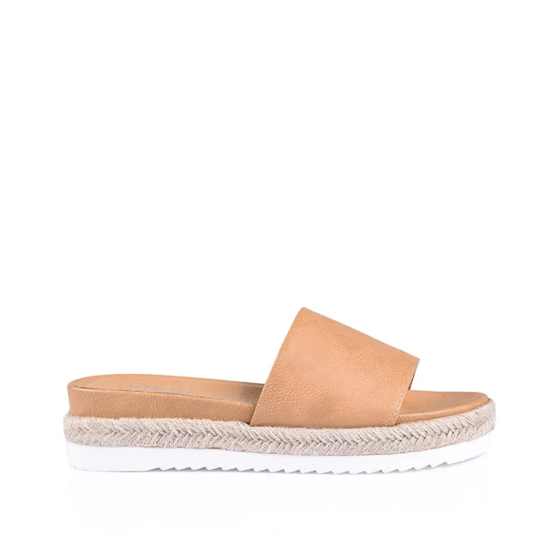 Declan Footbed Slides - Caramel Softee sold by Verali