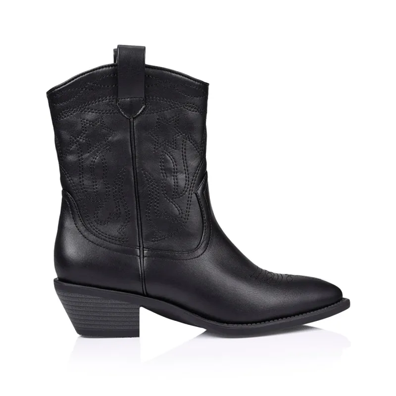 Howdy Cowboy Boots - Black Smooth sold by Verali