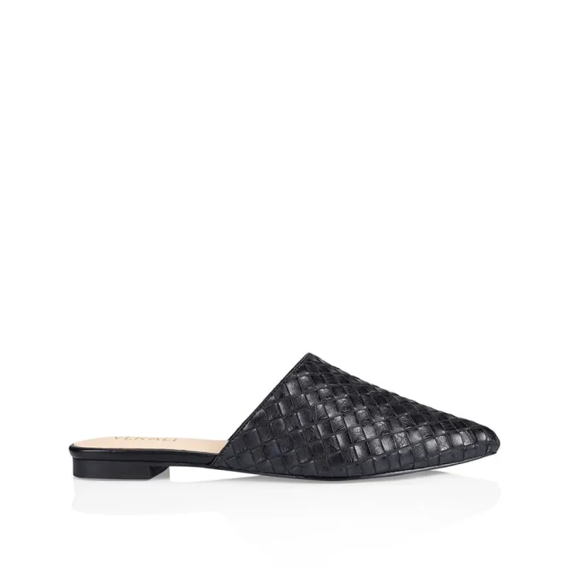 Rose Woven Mules - Black sold by Verali