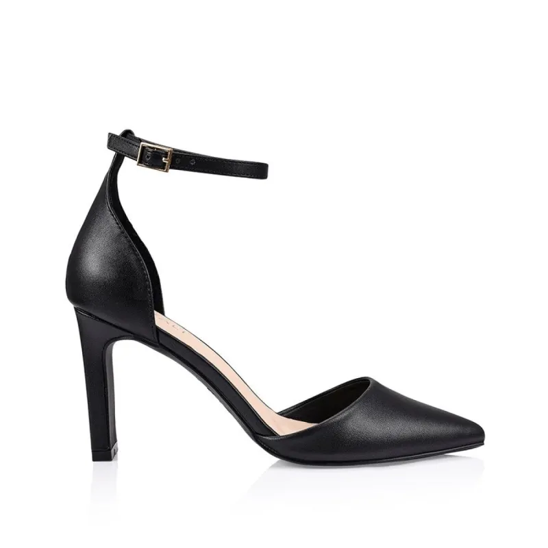 Kitra Closed Toe Heels  - Black Smooth sold by Verali