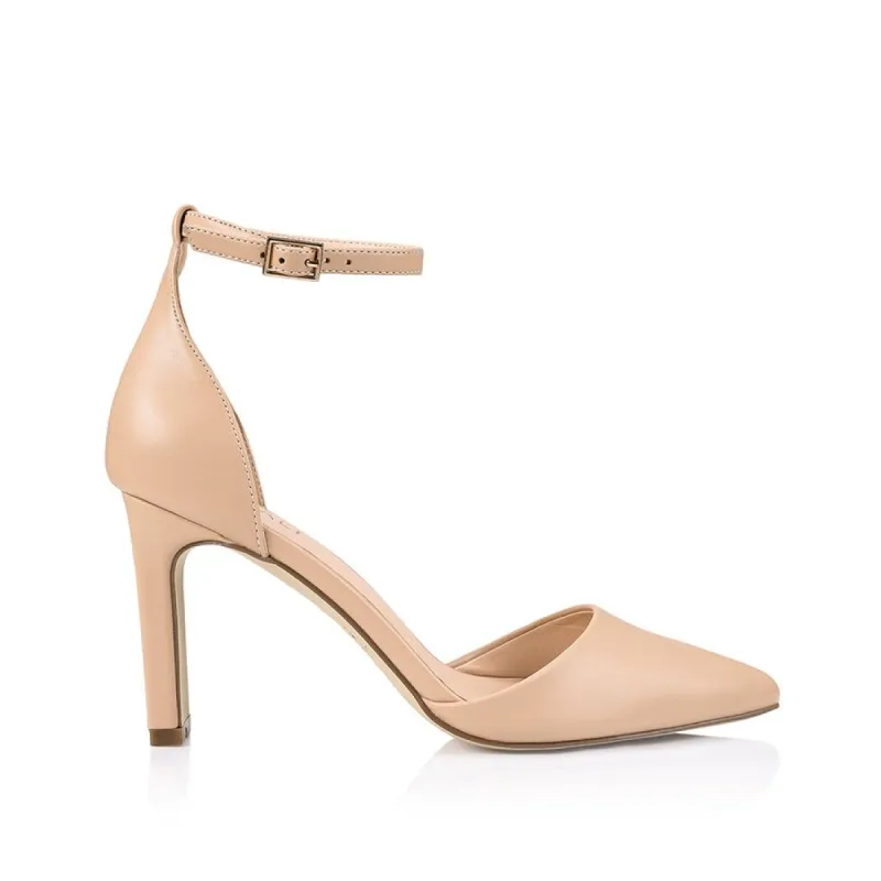 Kitra Closed Toe Heels  - Nude Smooth sold by Verali