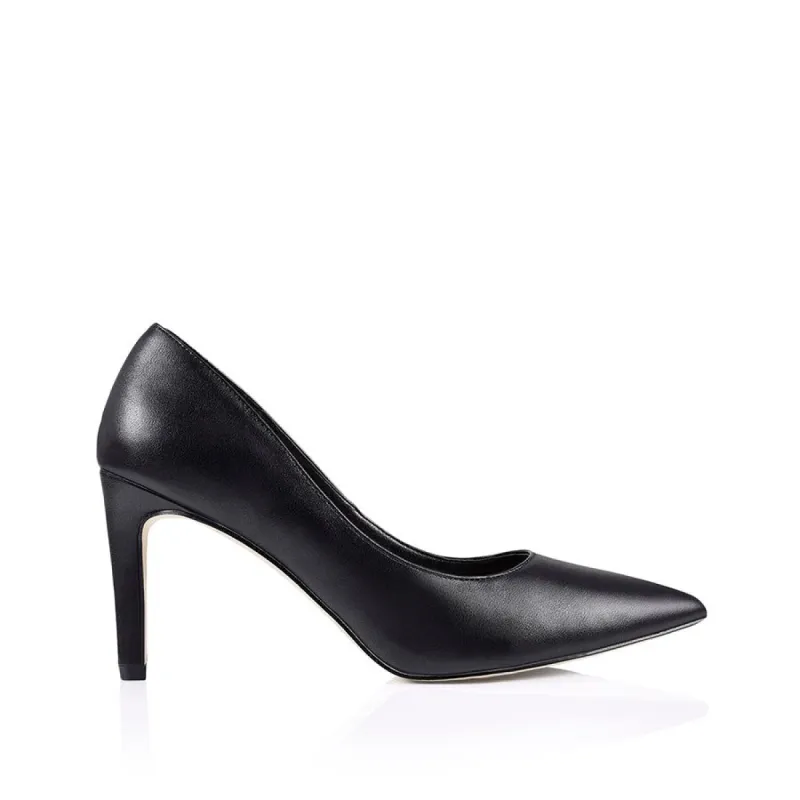 Wish Court Heel Pumps - Black Smooth sold by Verali