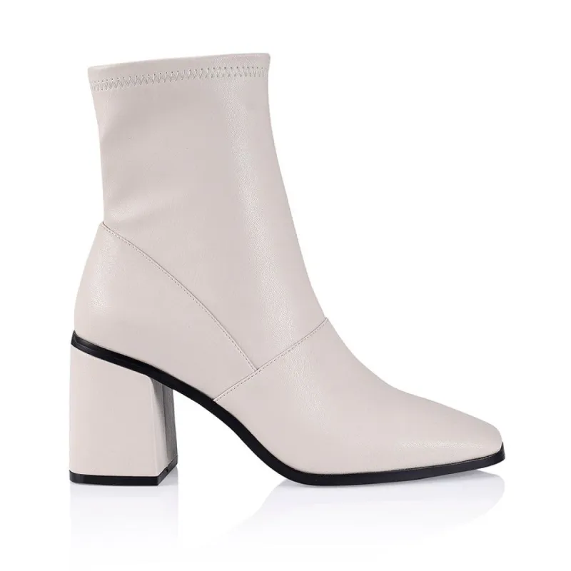 Lila Ankle Sock Boots - Bone sold by Verali