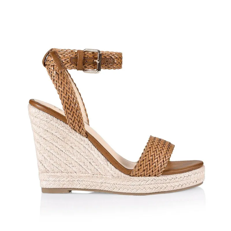 Amalie Rope Wedges - Tan Weave sold by Verali
