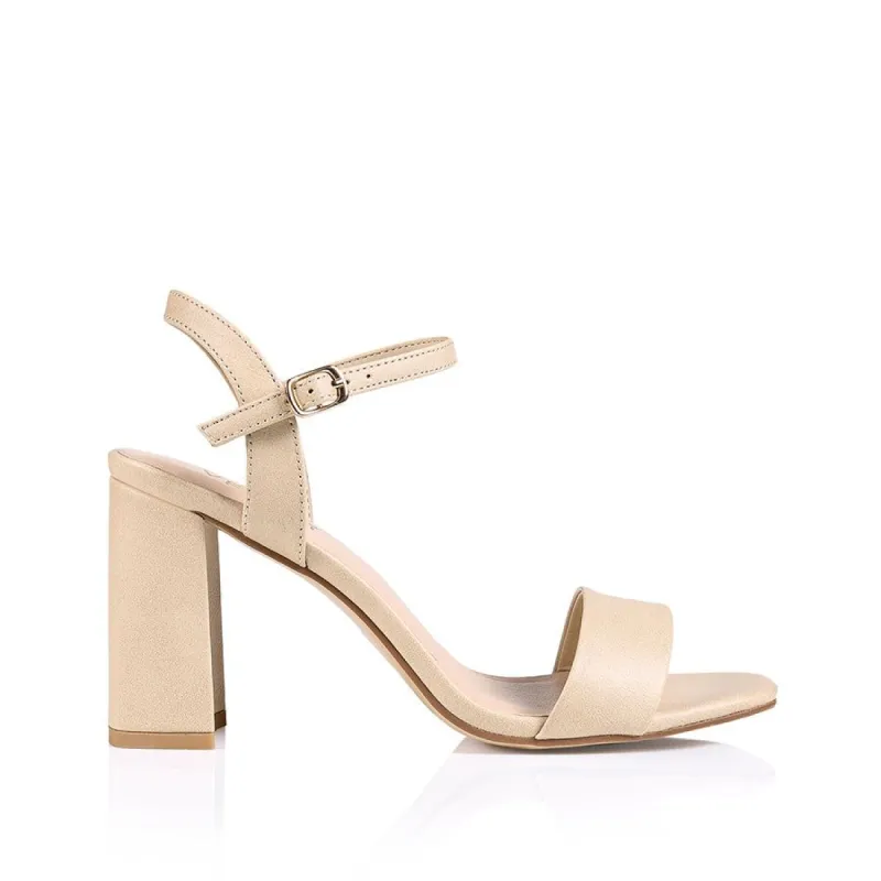 Crane Block Heel Sandals - Nude Softee sold by Verali