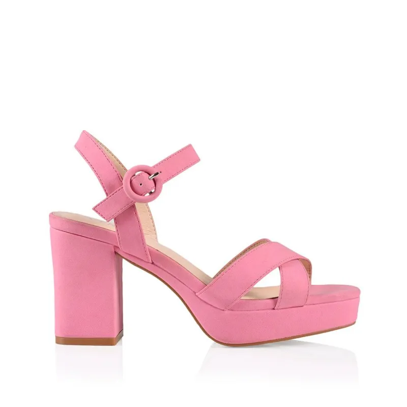 Heppell Platform Heels - Pink Nubuck sold by Verali