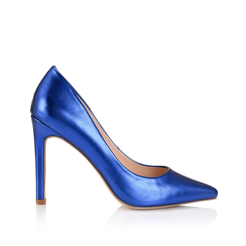 Harolina Stiletto Pumps - Blue Metallic sold by Verali