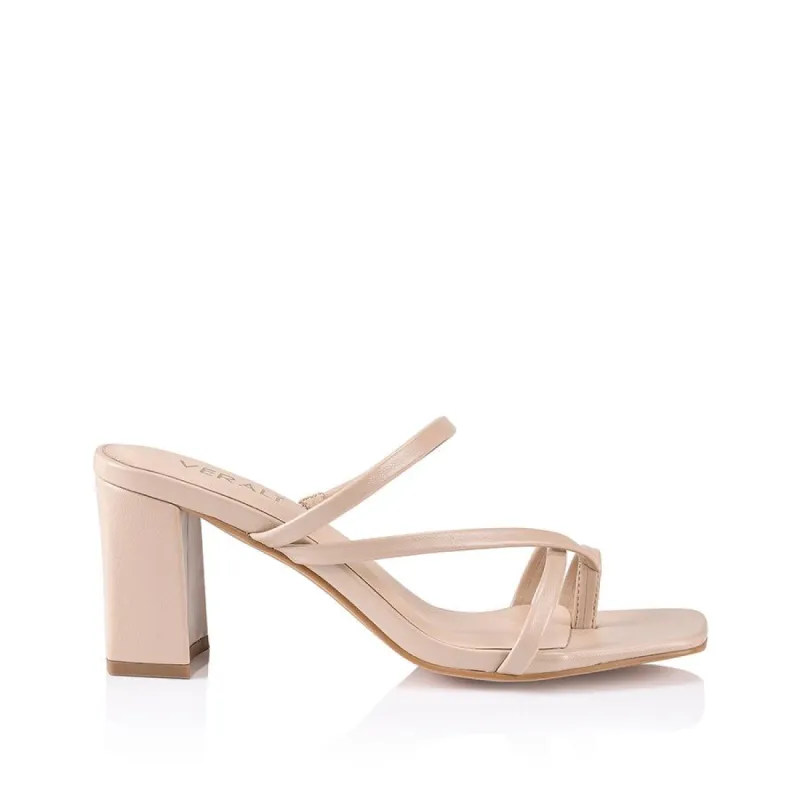 Naomi Block Heels - Nude Smooth sold by Verali