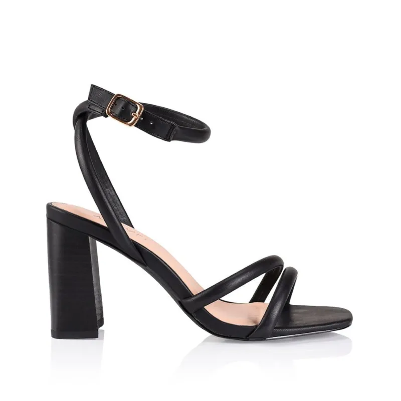 Crucial Block Heel Sandal - Black Softee sold by Verali