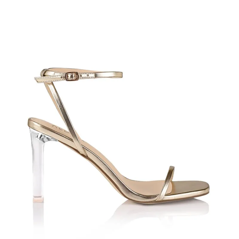 Kirabo Clear Heels - Champagne Metallic sold by Verali