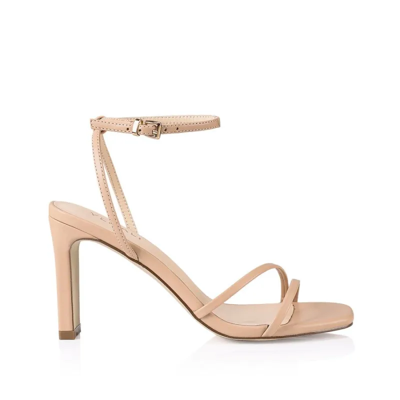 Kimmy Slim Strappy Heels - Nude Smooth sold by Verali