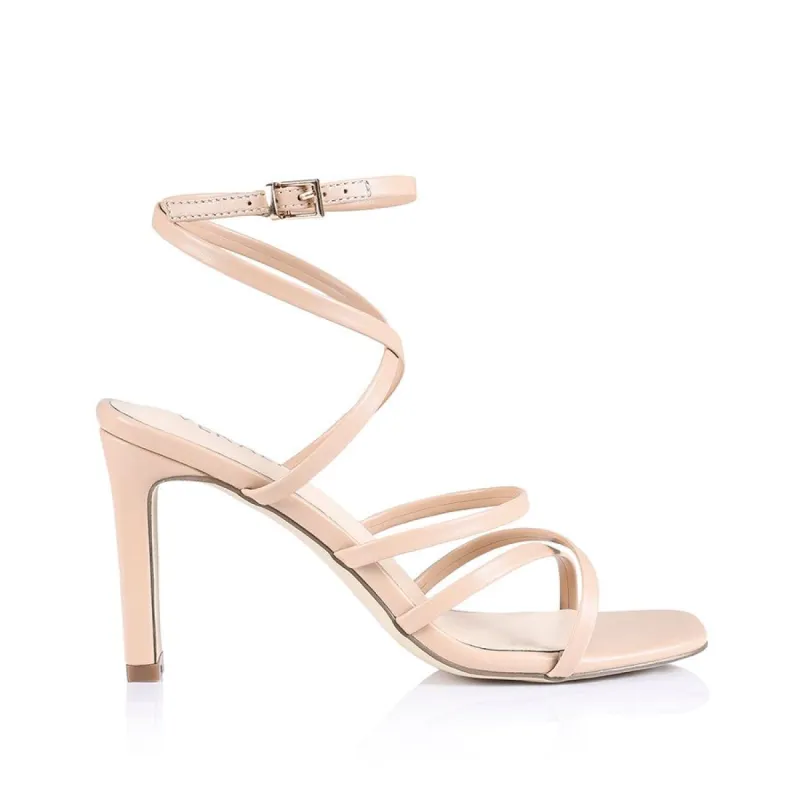 Kindred Strappy Block Heels - Nude Smooth sold by Verali