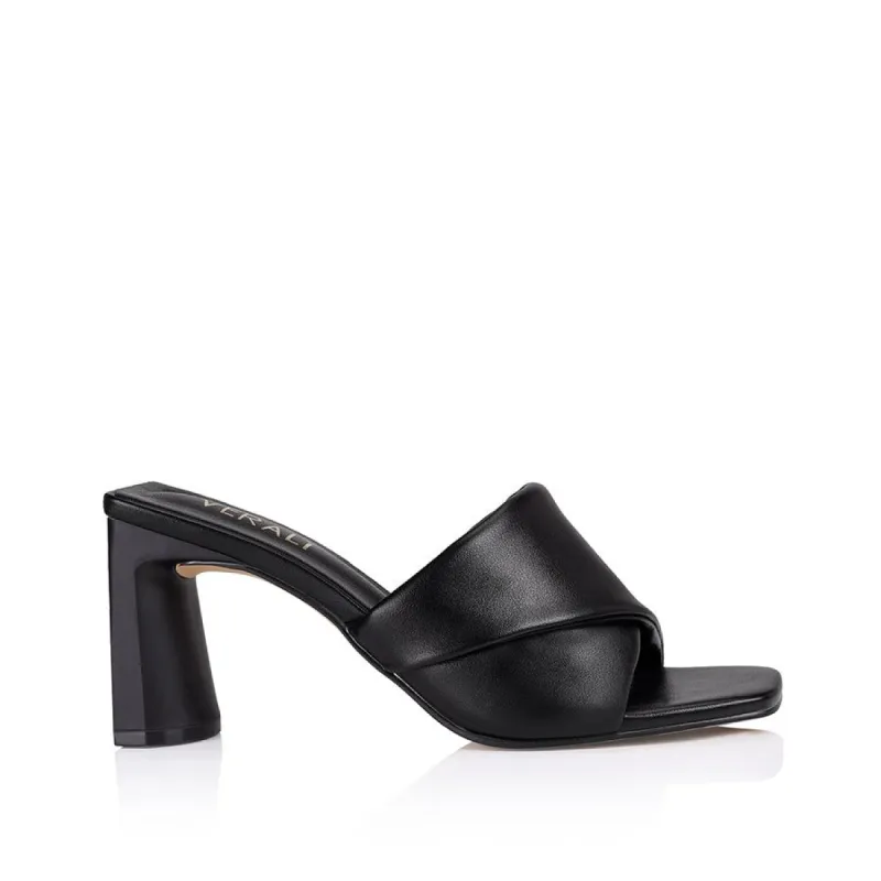 Scout Block Heel Mules - Black made by Verali