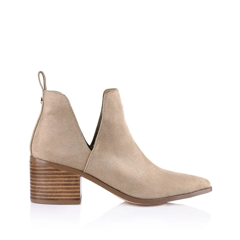 Fierce Cut Out Ankle Boots - Taupe sold by Verali